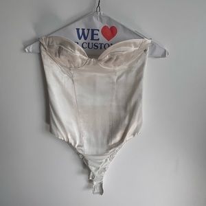 Zara Satin effect bustier in white XS